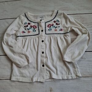 Carter's 5T Embroidered Button Front Peasant Shirt